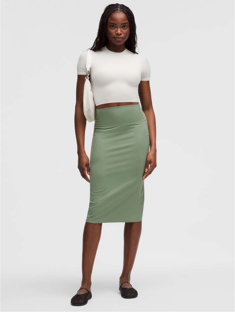 Lululemon Nulu Slim-Fit High-Rise Midi Skirt - Desert Green - Large